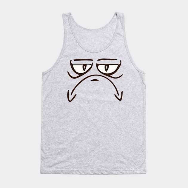 Grumpy Face Tank Top by Avengedqrow